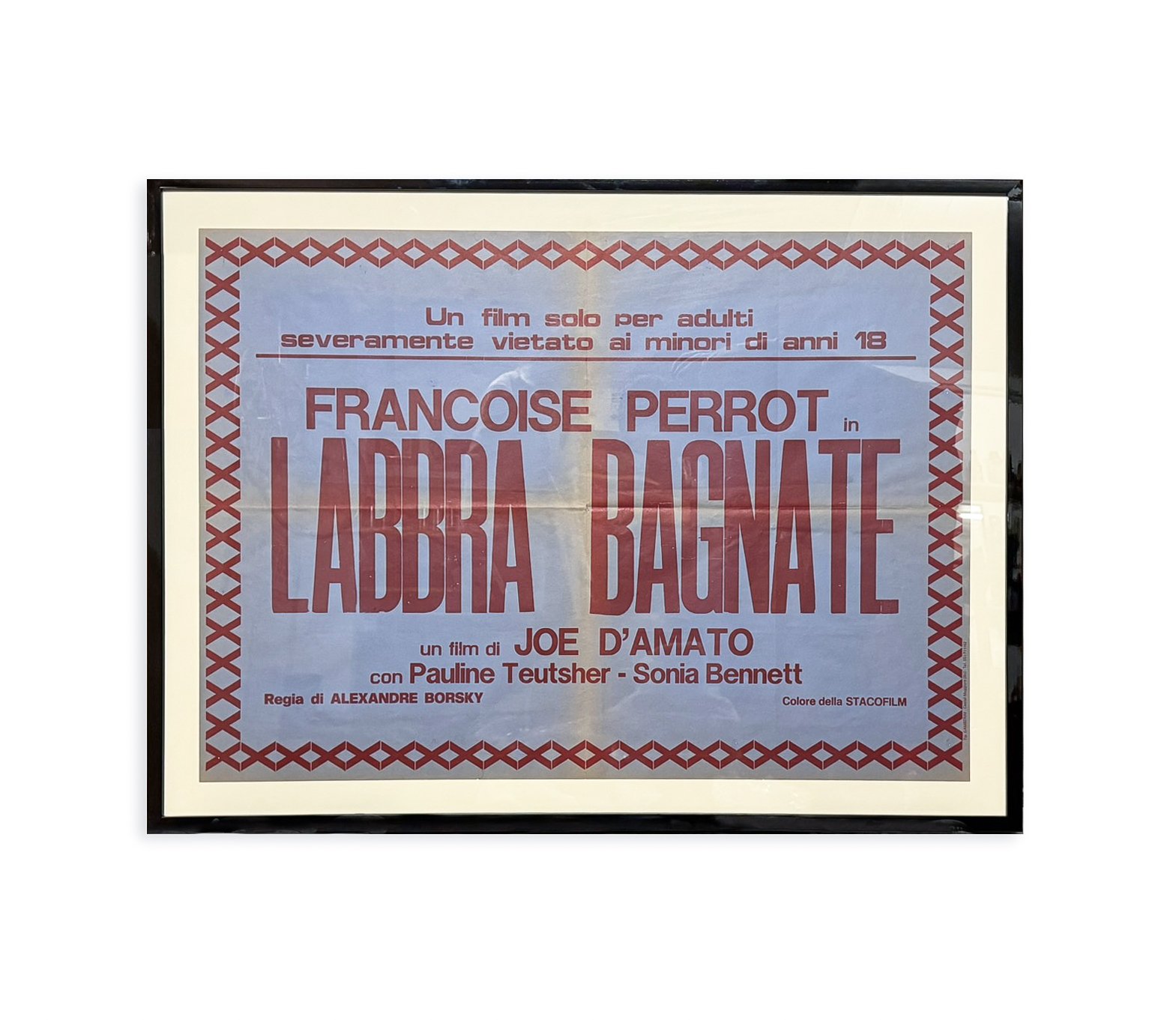 Fotobusta Originale: "Labbra Bagnate" (1978) – Joe D'Amato | Incorniciata