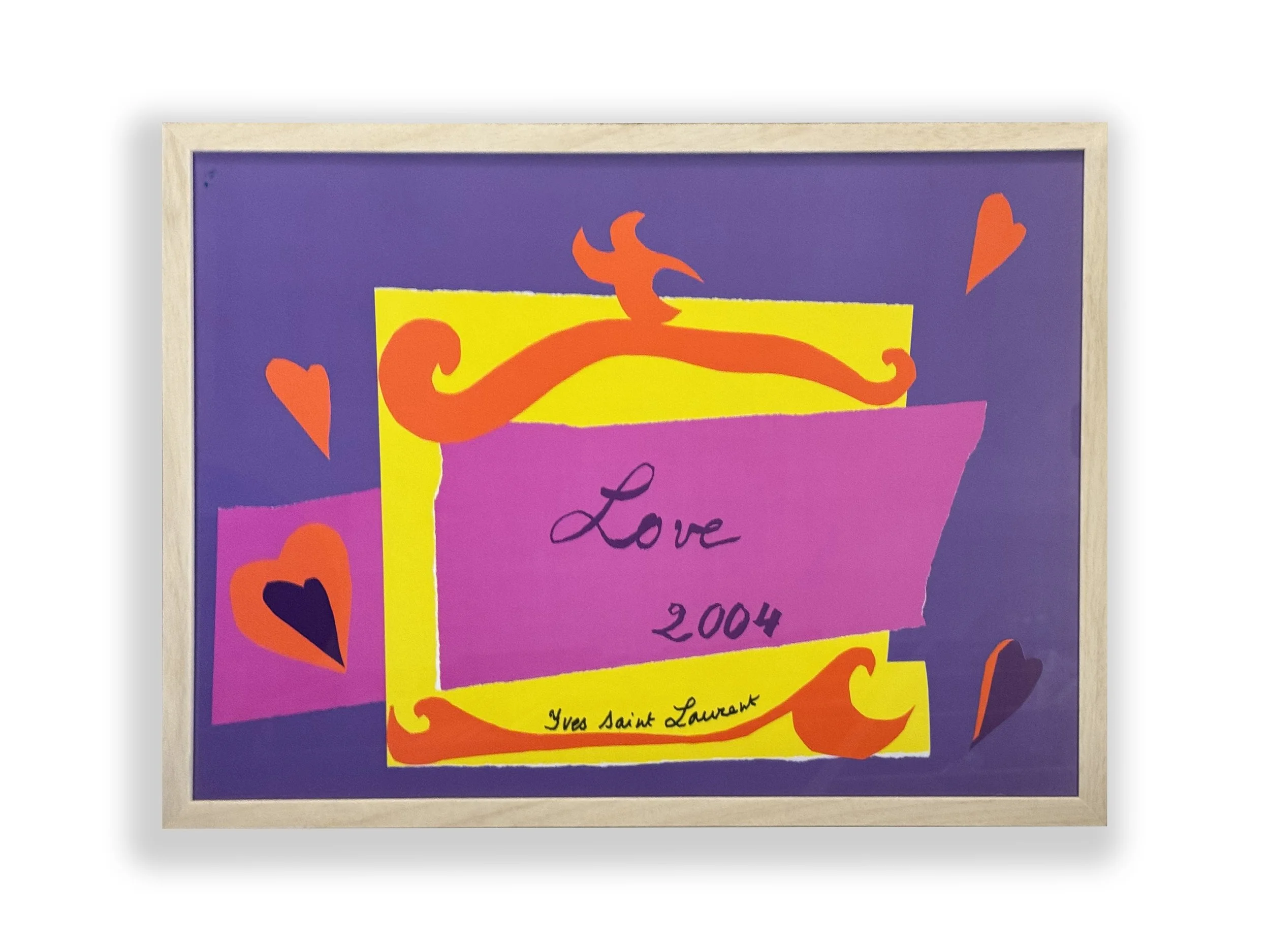 Manifesto Originale Yves Saint Laurent "LOVE 2004" – Incorniciato