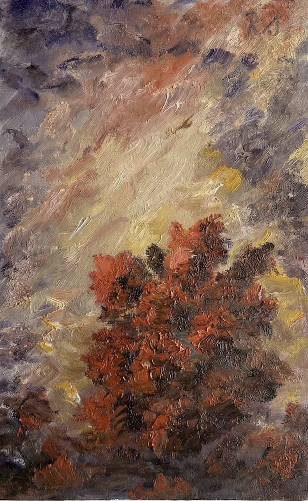 Piccolo Olio su Tavoletta "Atmosfera d'Autunno" – Monogramma RS