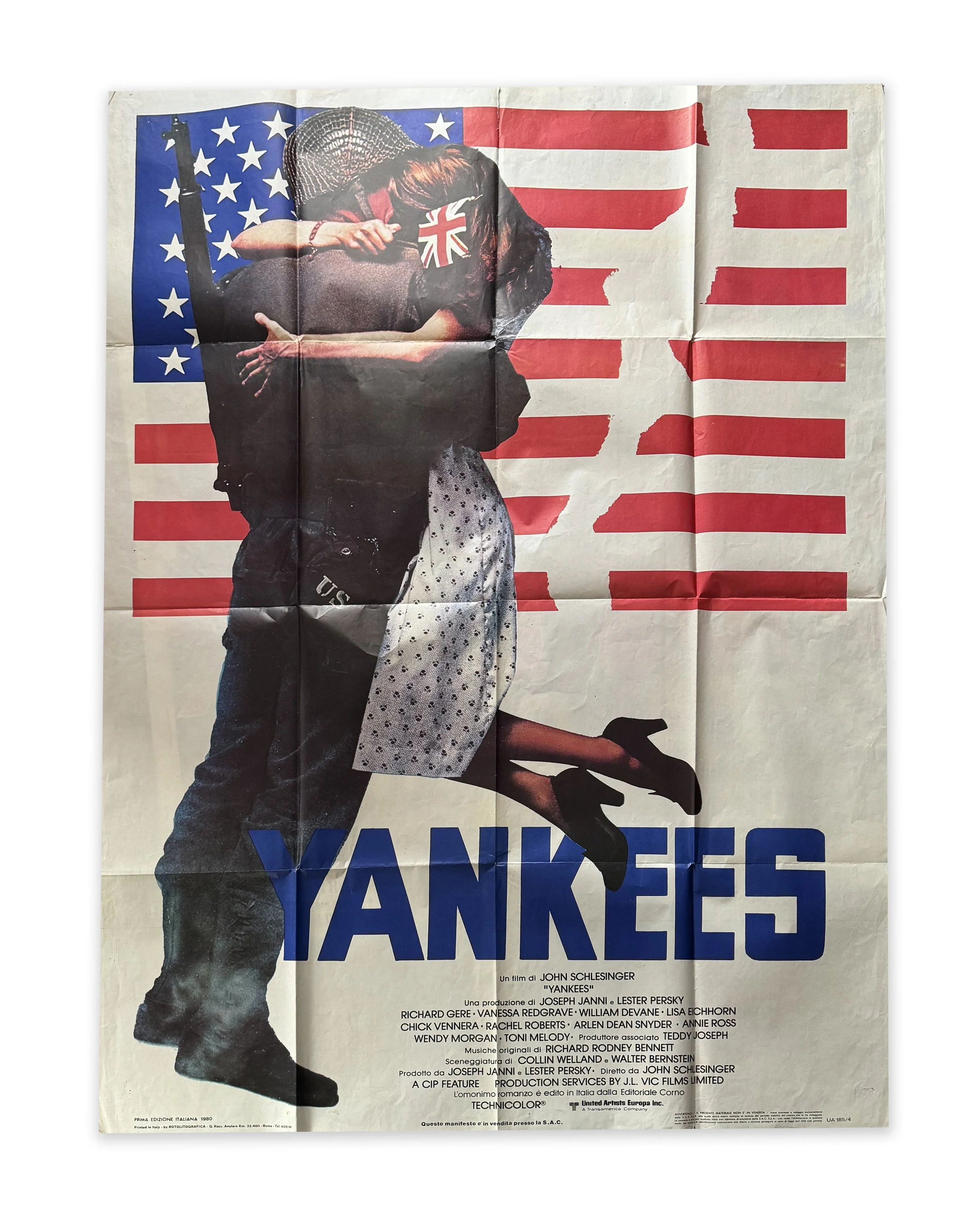 Manifesto Originale 2 Fogli: "Yankees" (Prima Edizione Italiana 1980) – Richard Gere