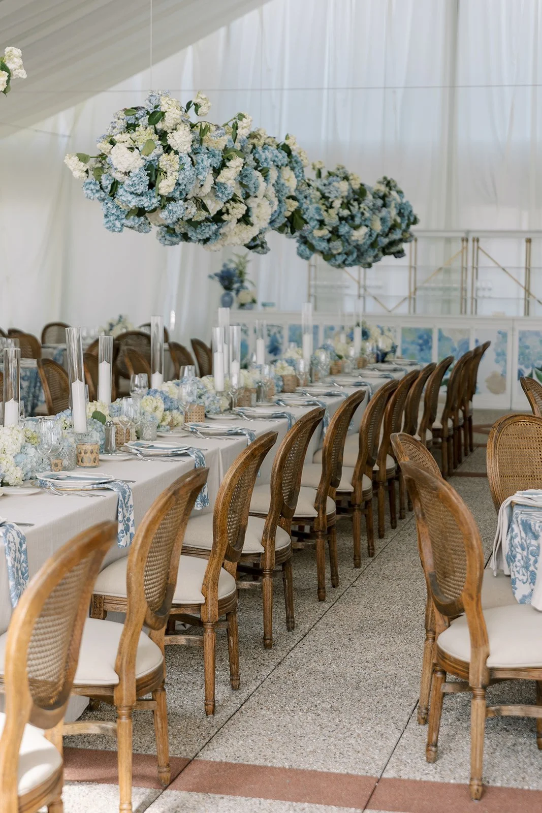 Lush Whites + Blue Blooms at The Congressional Country Club