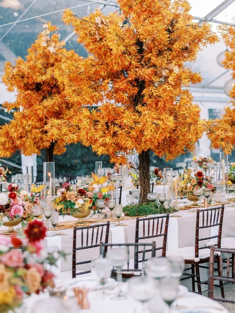 Fall showed up, and took center stage...

With a 13-foot ginkgo tree, and oak branches with golden foliage. Everything about this design was bold, sculptural, and rooted in the season. 

Planning + Design: @annebook_ 
Floral: @sophiefelts
Photo: @per