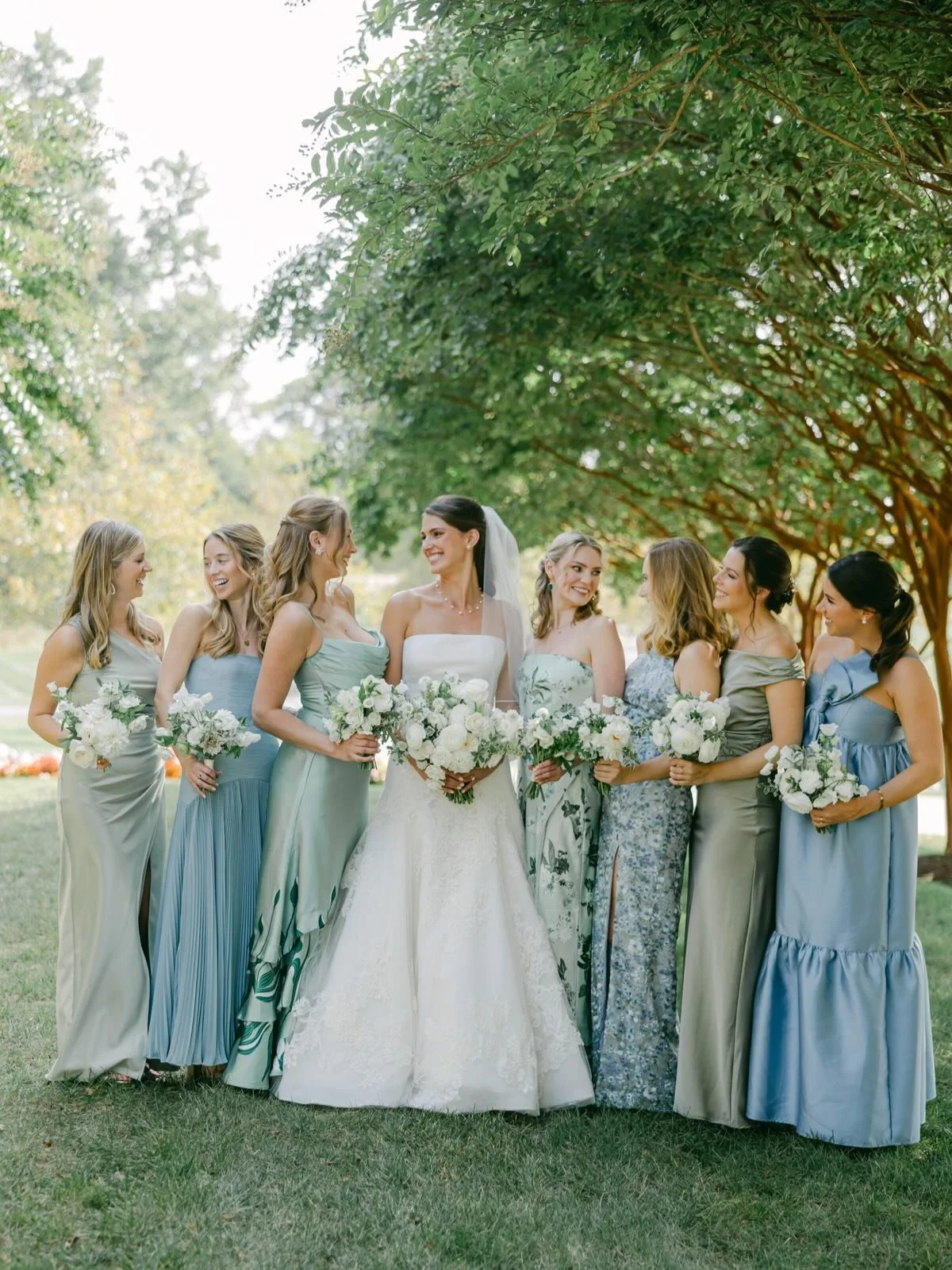 Looking for something blue... 

Make it patterned and full of personality. The bridesmaids dresses set the tone, and we followed it, designing florals that matched the movement, the energy, and the joy of the day.

Planning &amp; Design @jessicaashle