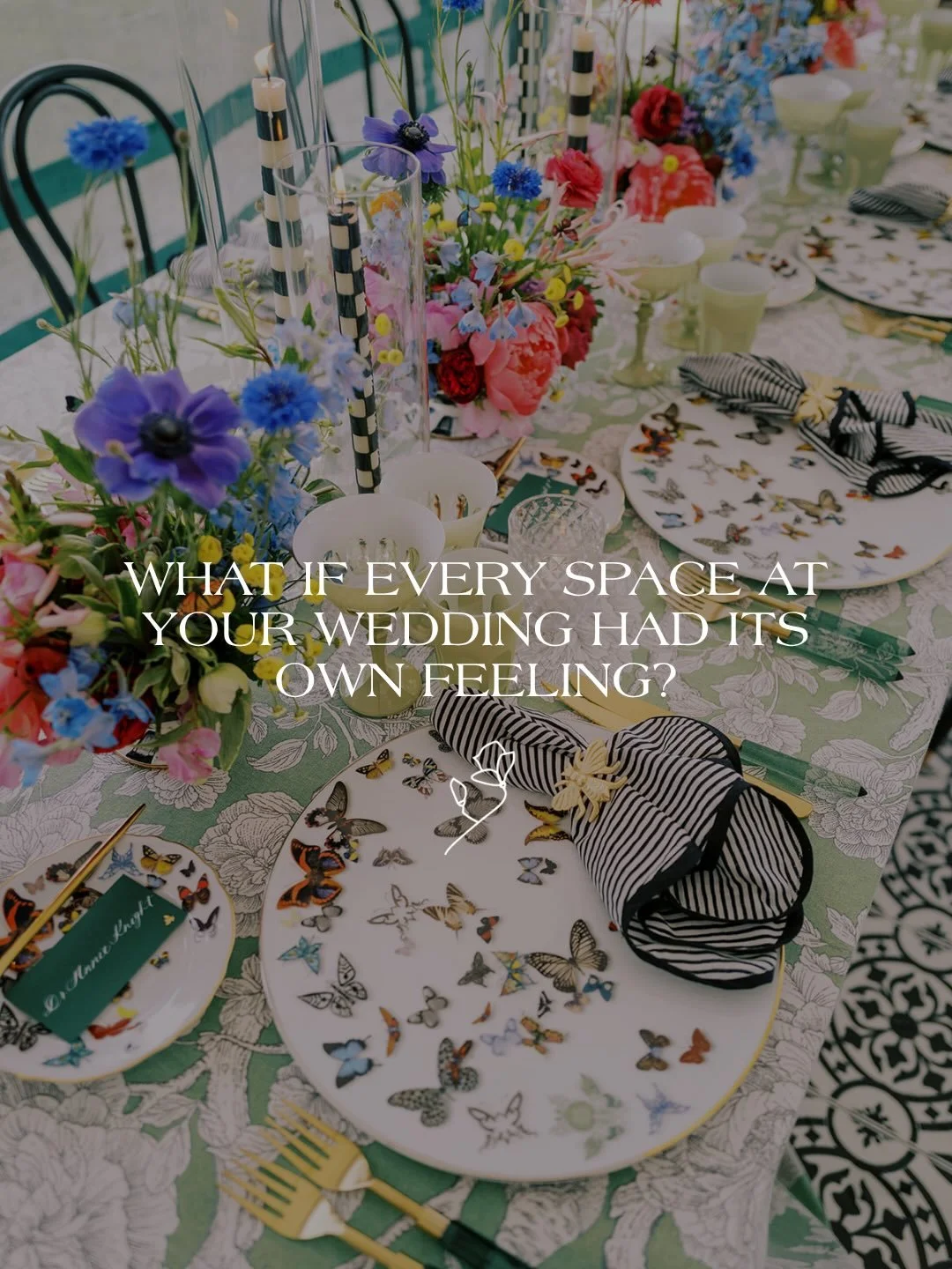 This wedding reminded us how much color can shift the energy of a space.

Every part of the design leaned into contrast, movement, and detail. The pinks, cobalt blues, and warmer tones brought depth into each environment while still feeling connected