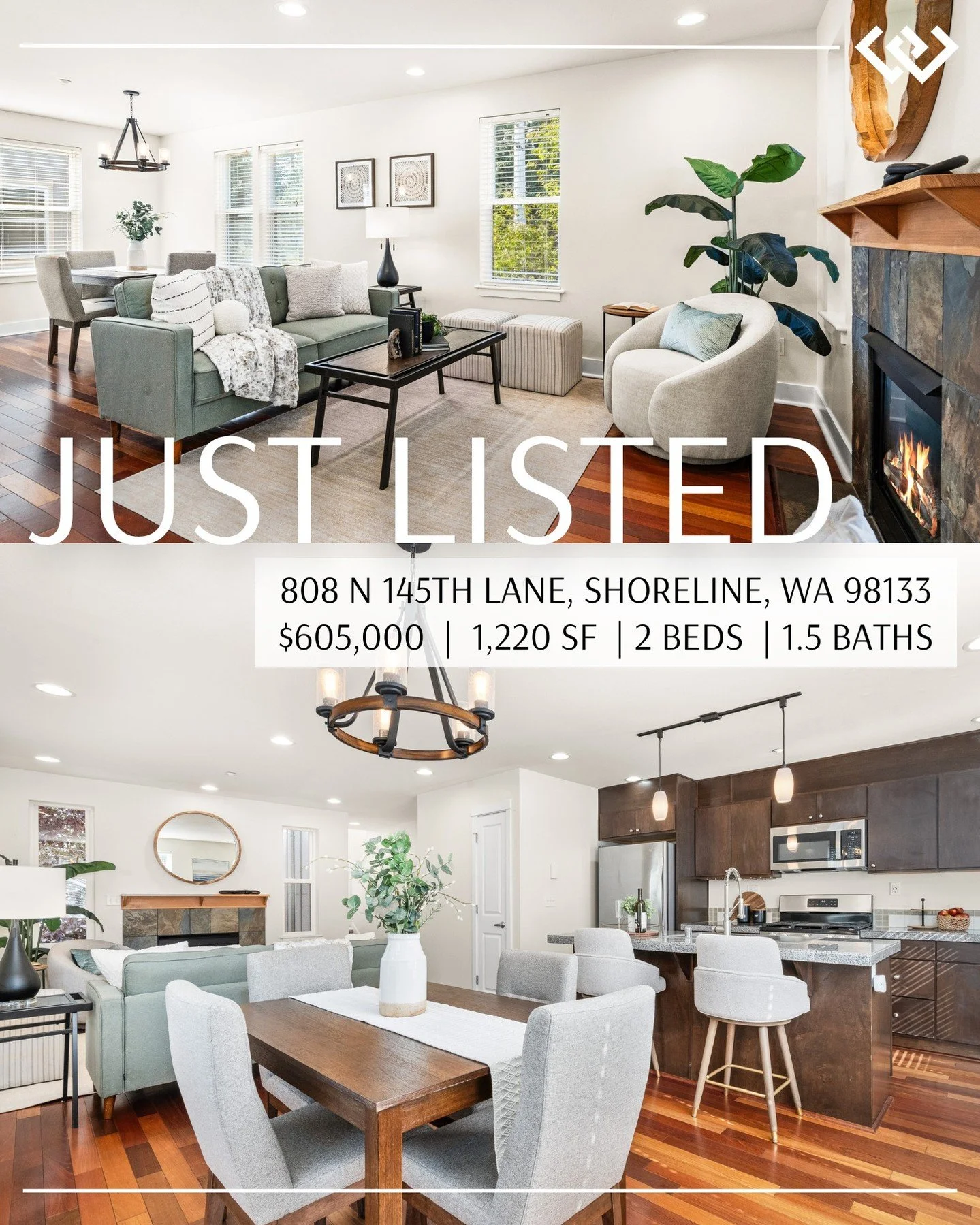Just Listed in Shoreline! 
808 N 145th Lane, Shoreline, WA 98133
2 beds &bull; 1.5 baths &bull; 1,220 SF &bull; End-unit townhome
Co-Listed with Gina Cantara, Windermere Real Estate/Shoreline
 
Welcome home to this bright &amp; inviting end-unit town