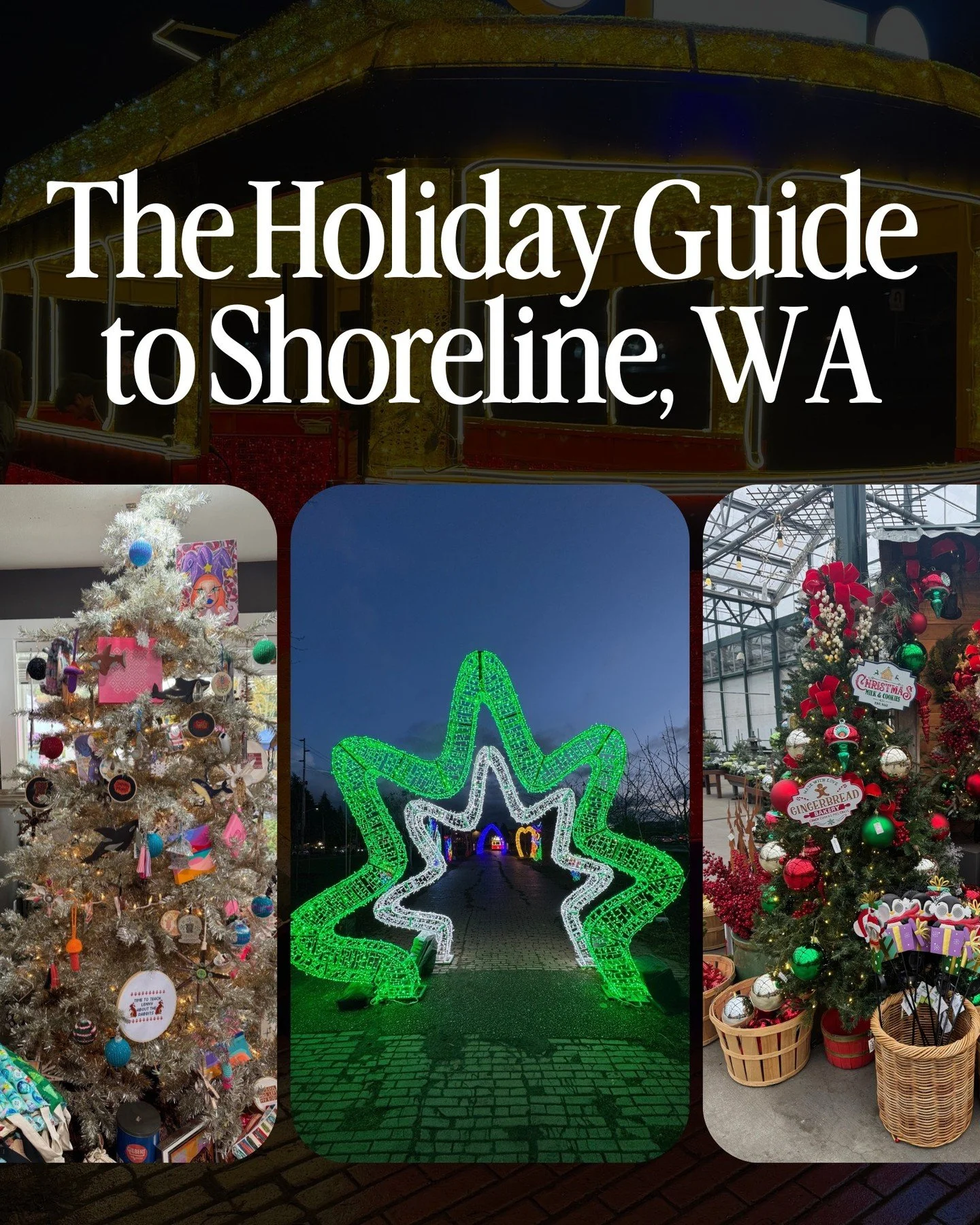 Holidays in Shoreline cheat sheet 👉

⛄️ Consider this your official local-approved list of where to sip, shop, and make memories this holiday season. 

👋 I&rsquo;m Kate Ledbetter- your local real estate agent in Shoreline. Send this to a friend you