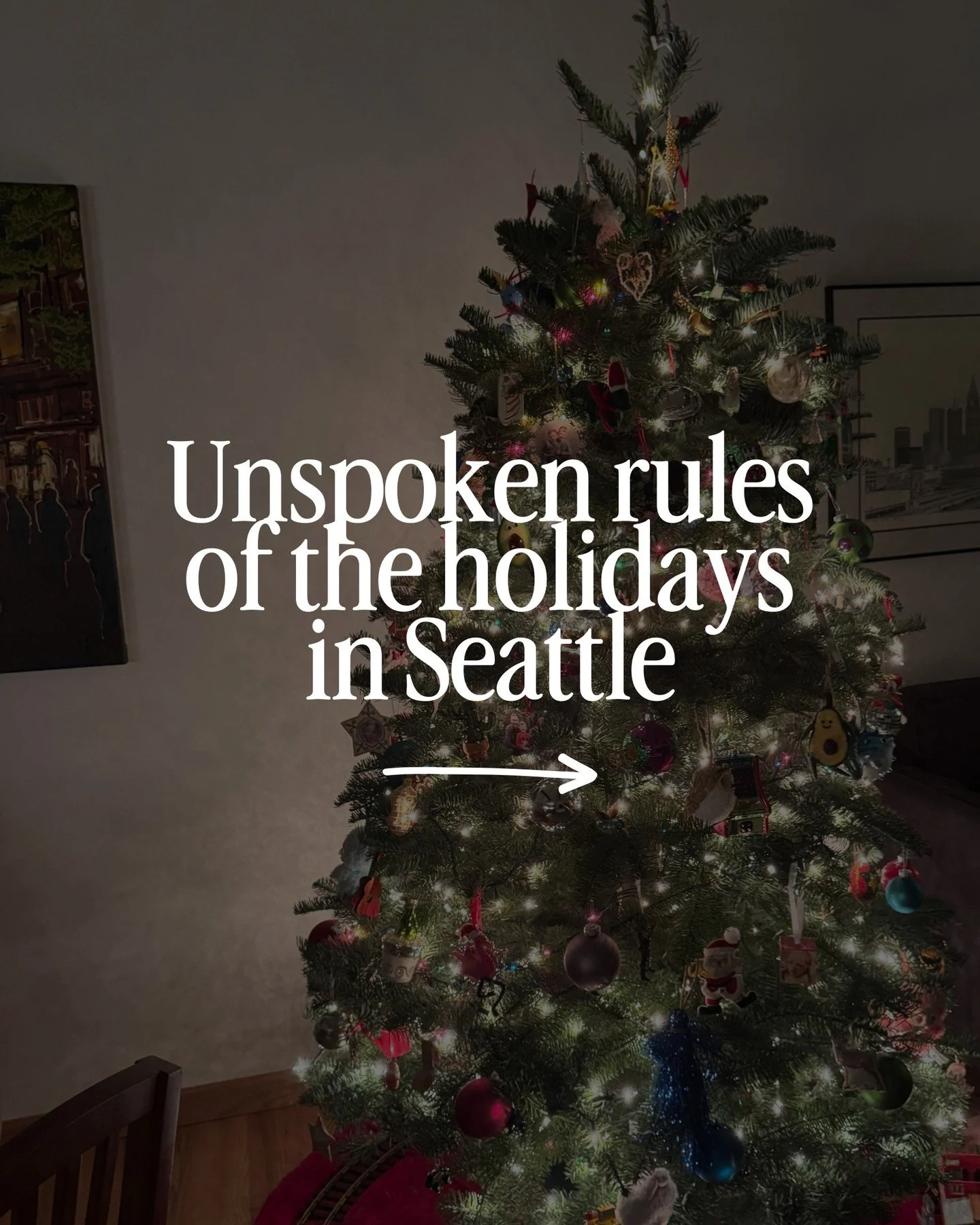 Every Seattleite knows the Holiday rules 👉
Always small local coffee, no matter the cup. Neighborhood Christmas lights with Christmas in the Northwest blasting. Seattle Center Holidays is a must visit. Hopefully you booked your Swanson's Santa photo