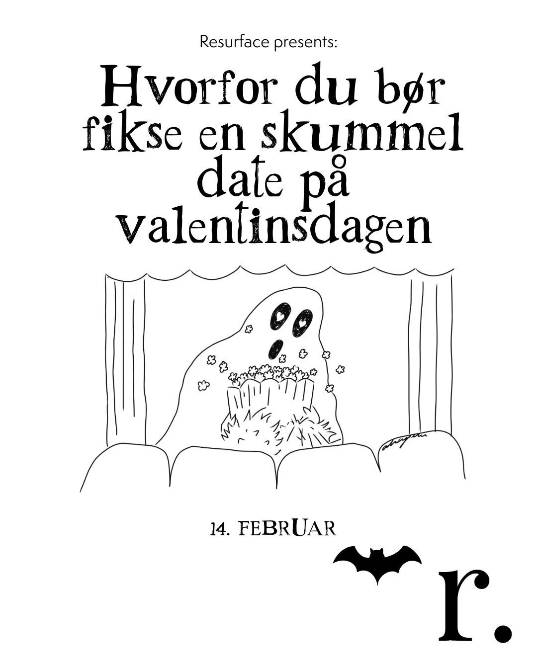 I anledning fredag den 13. - hva med &aring; invitere til en skummel date p&aring; valentinsdagen? 

#psykologi #valentinsdagen 

Illustrasjon: @odajernberg og @juliemelsom