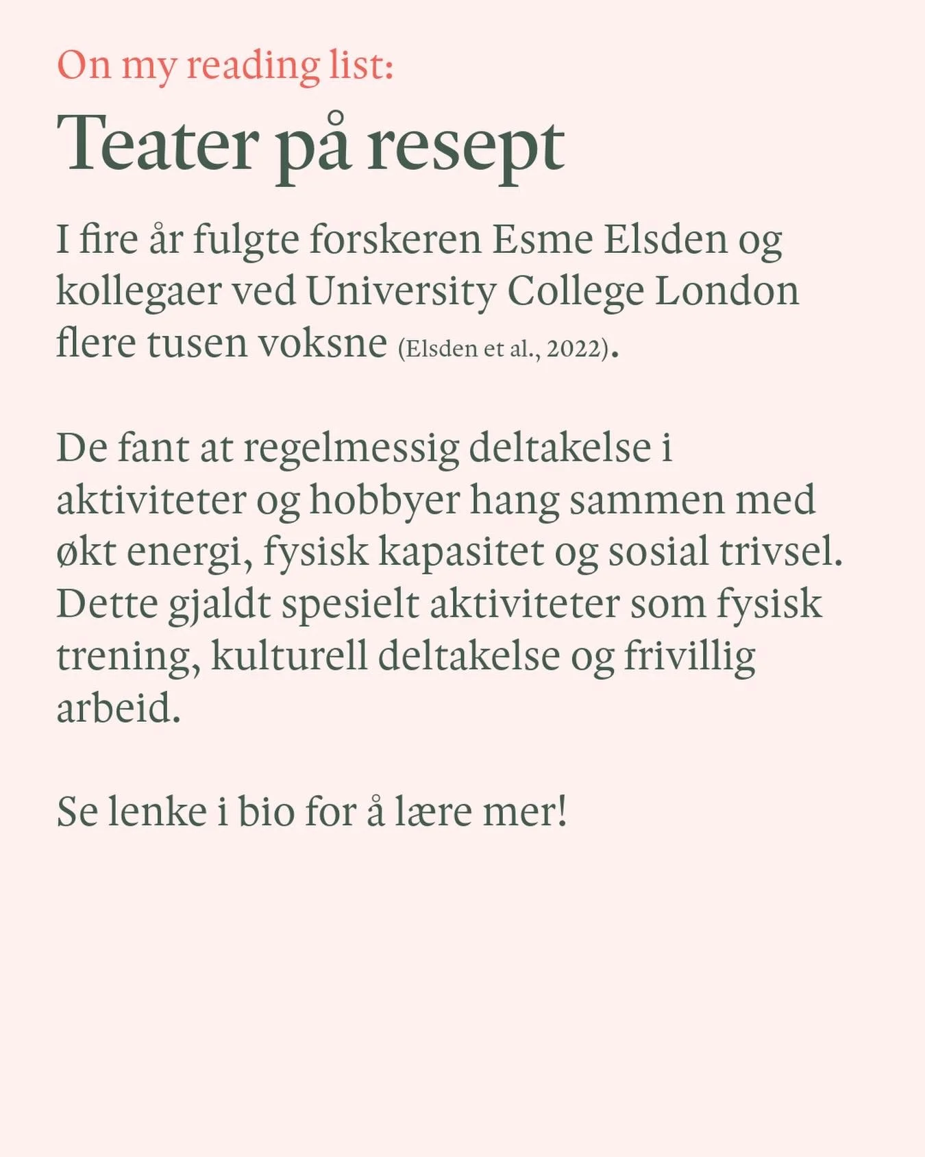 Hva med en tur p&aring; teater i helgen? 🌊🔬

#forskning #psykologi