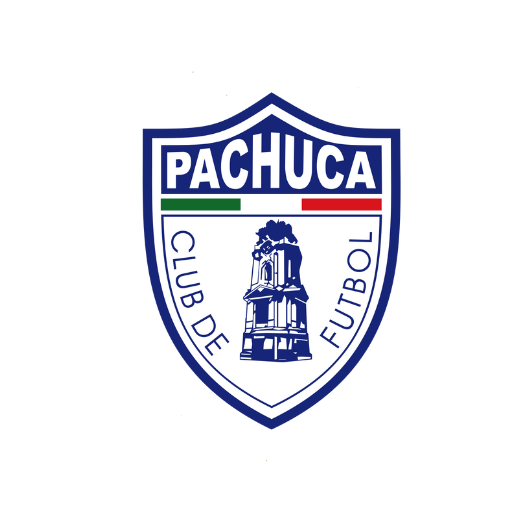 Logotipo del Club de Fútbol Pachuca con colores verde, blanco y rojo, e imagen de un monumento.