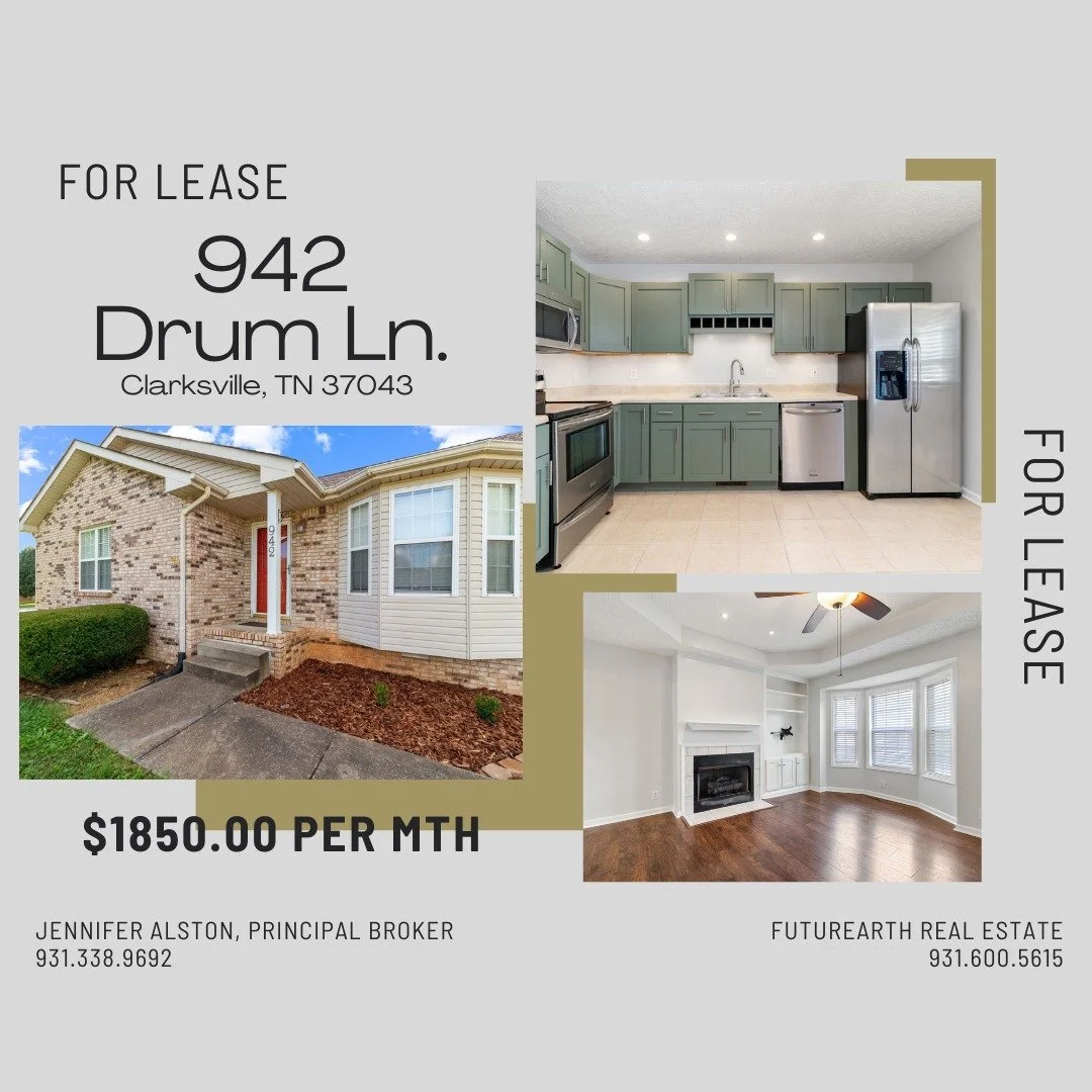 https://go.realtracs.com/1cRMxBm

FOR LEASE &ndash; $1,850/month
📍 942 Drum Lane, Clarksville, TN 37043

Tucked away in a quiet setting yet just minutes from the interstate, restaurants, shopping, and medical facilities &mdash; this well-maintained 