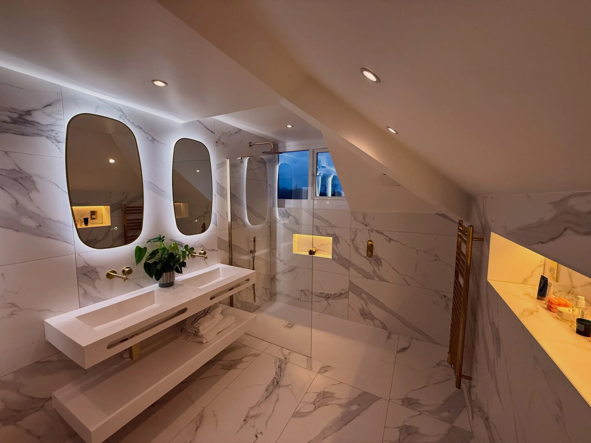 A beautiful bathroom we had installed last year in Bury as part of an exceptional loft conversion we completed.