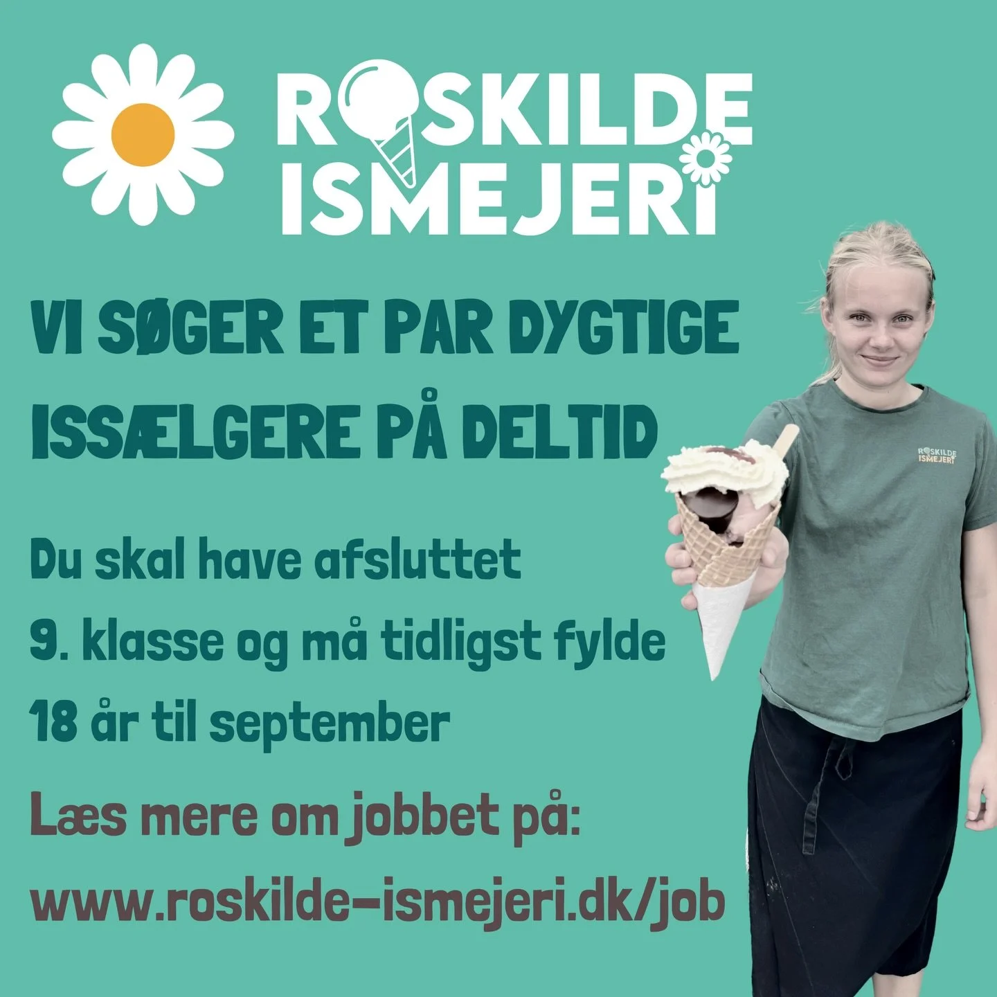 For&aring;ret begynder og vi har fundet de f&oslash;rste nye kolleger - men vi skal bruge en h&aring;ndfuld mere🍦🥷☀️
Vi mangler allermest ungarbejdere som har afsluttet 9. kl., men l&aelig;s mere om begge ledige stillinger p&aring; www.roskilde-ism