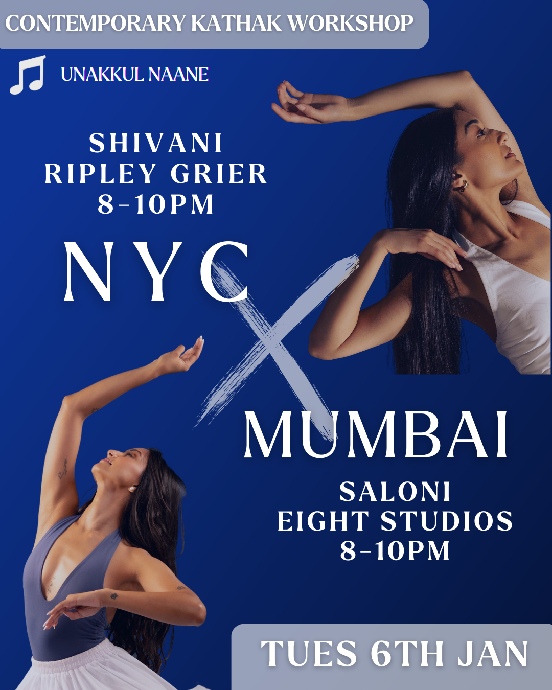 NYC Tues Jan 6th - Contemp Kathak Fusion Workshop
