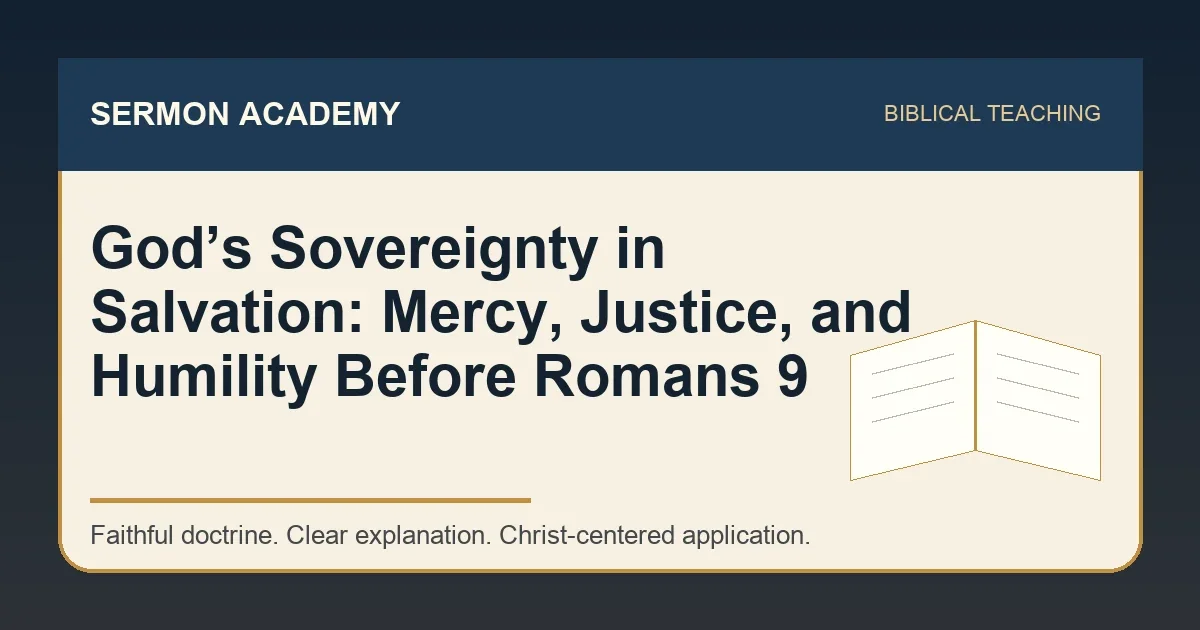 God’s Sovereignty in Salvation: Mercy, Justice, and Humility Before Romans 9