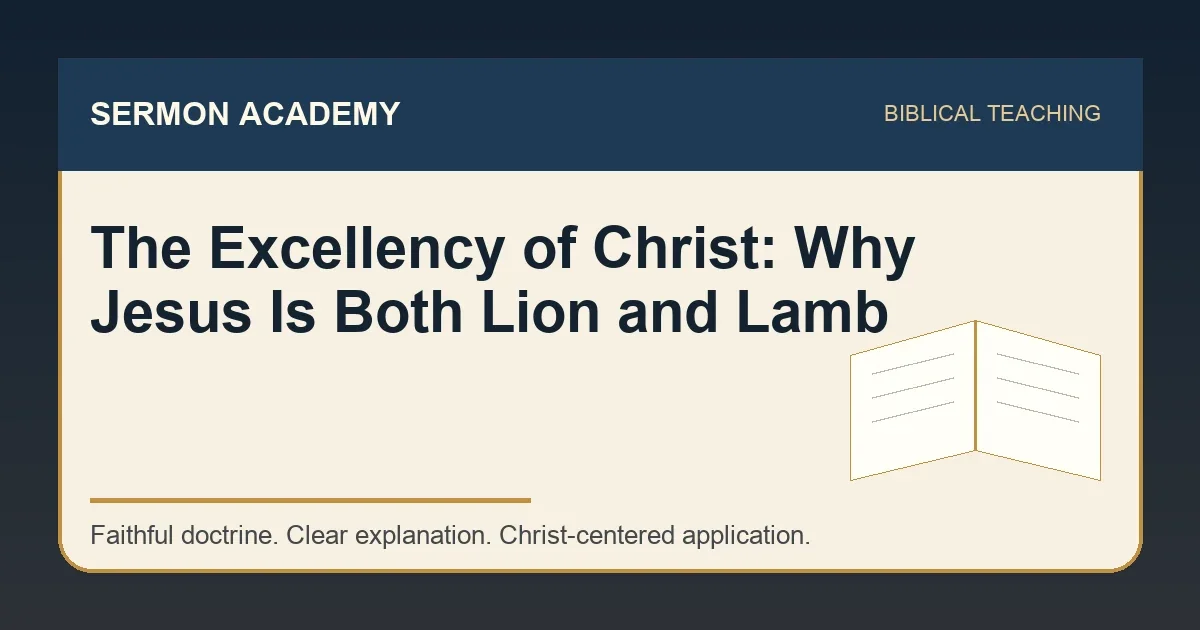 The Excellency of Christ: Why Jesus Is Both Lion and Lamb