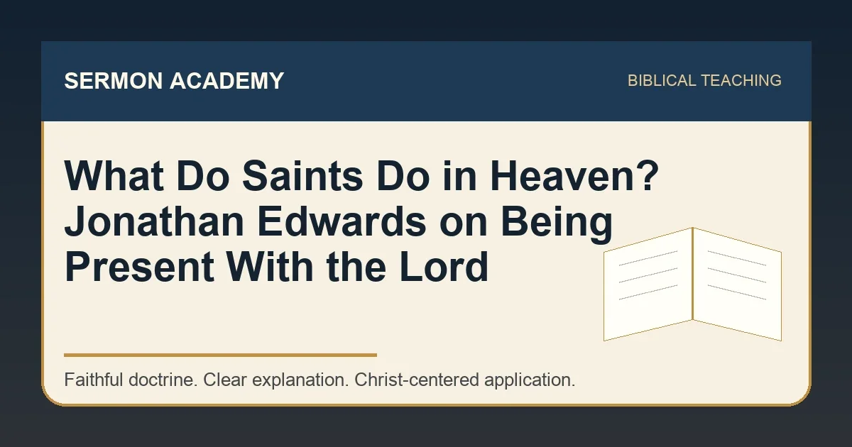 What Do Saints Do in Heaven? Jonathan Edwards on Being Present With the Lord