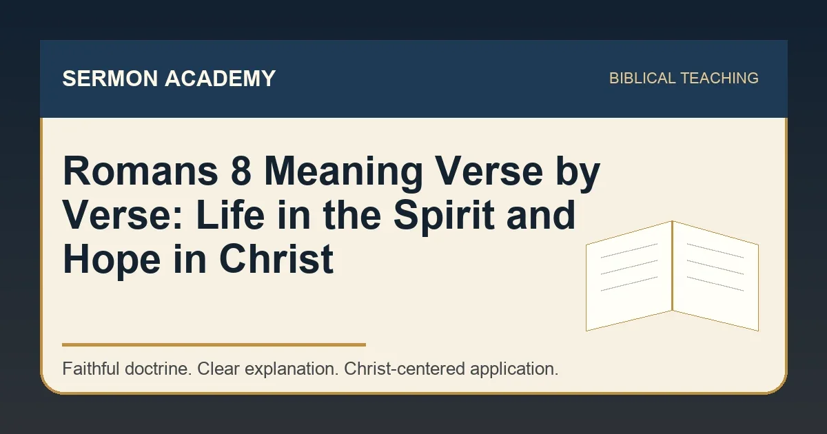 Romans 8 Meaning Verse by Verse: Life in the Spirit and Hope in Christ