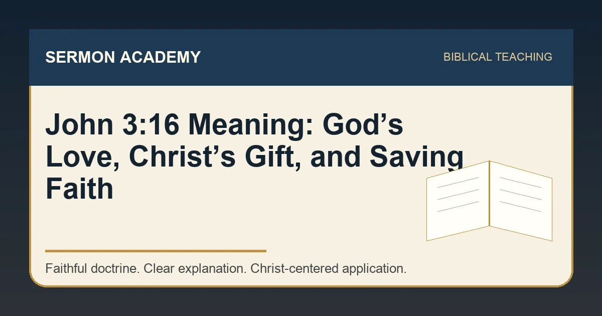John 3:16 Meaning: God’s Love, Christ’s Gift, and Saving Faith