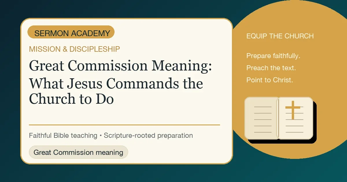 Great Commission Meaning: What Jesus Commands the Church to Do