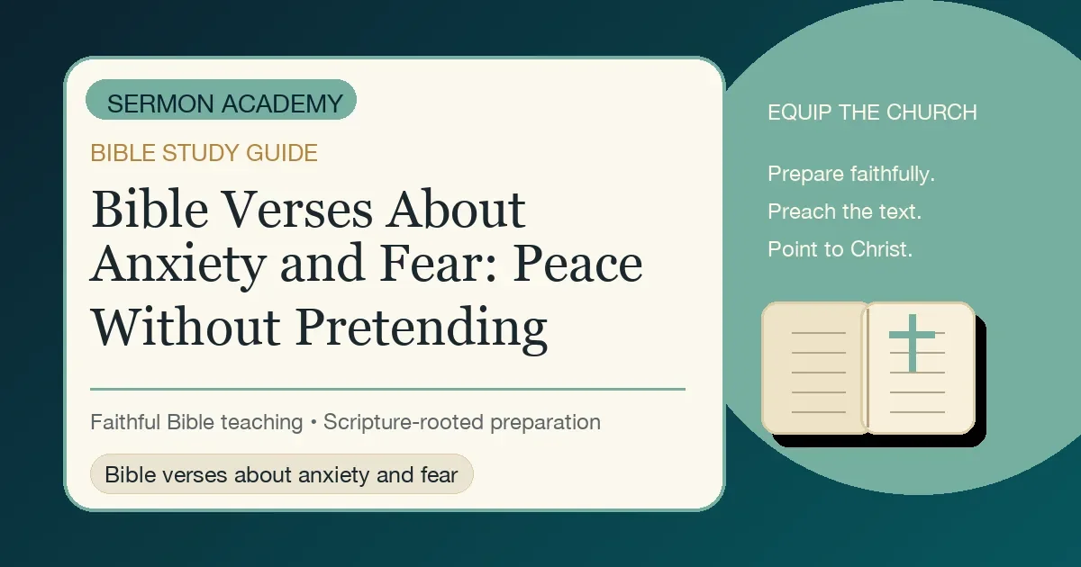 Bible Verses About Anxiety and Fear: Peace Without Pretending