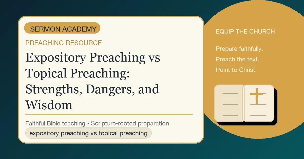 Expository Preaching vs Topical Preaching: Strengths, Dangers, and Wisdom