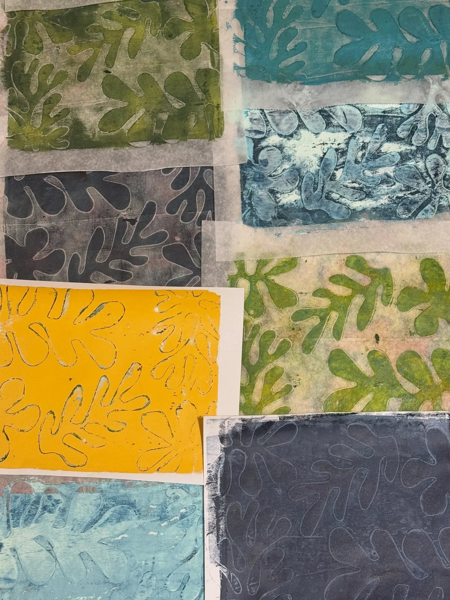 If I want to see colorful leaves, I gotta make my own! 

No fall here in Florida, but I had a fun morning playing around with a new stencil. I&rsquo;m thinking some kind of layered leaf piece might be fun 🤔🍂

#fall #leafpeeping #autumn #floridafall