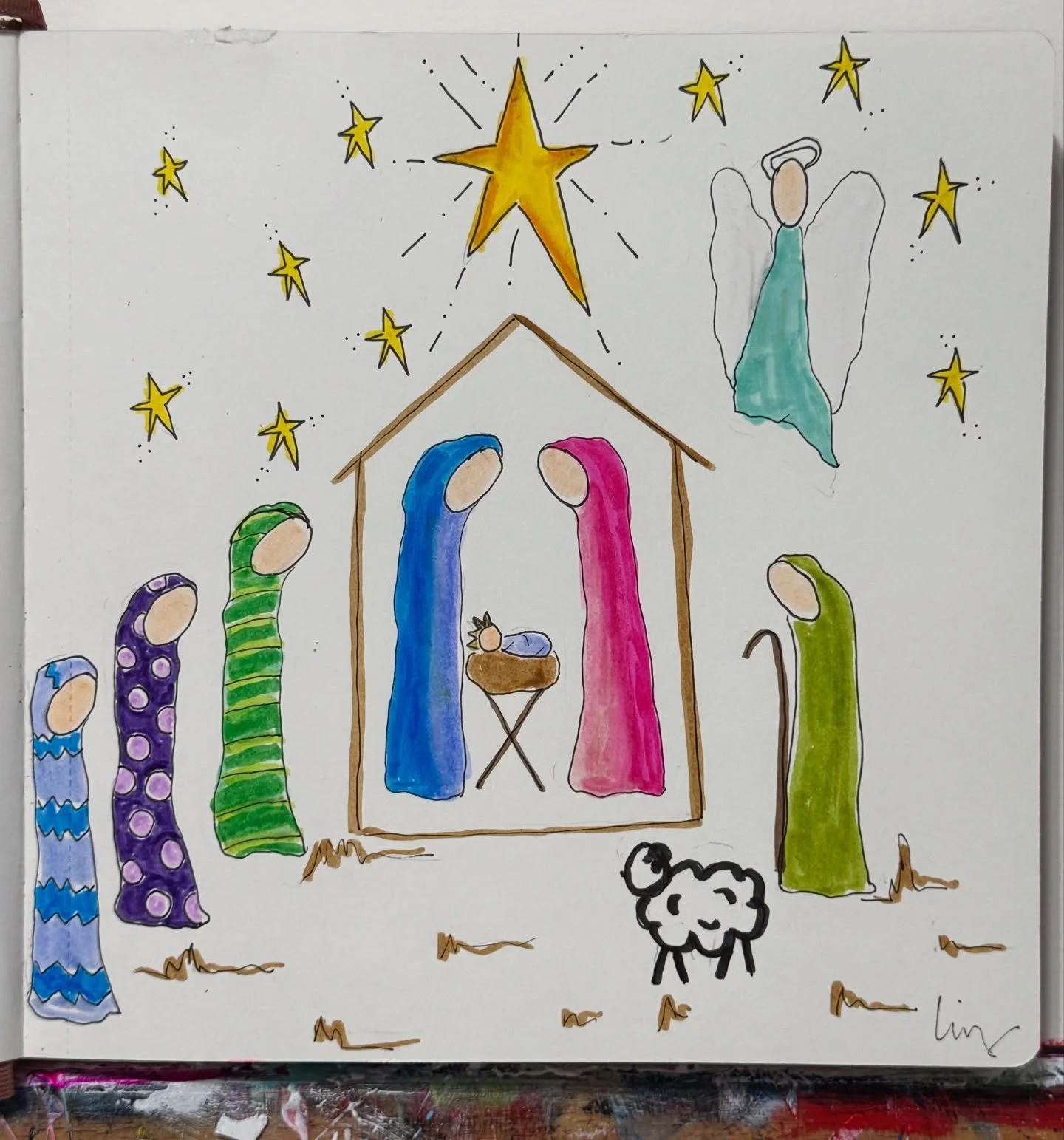 Today&rsquo;s sketchbook page. Colorful nativity.

December is busy so sketchbook practice it is. Just trying to keep the creativity flowing!

I&rsquo;m also experimenting with gouache. Who uses them regularly? I need some tips. Brands? Pros and cons