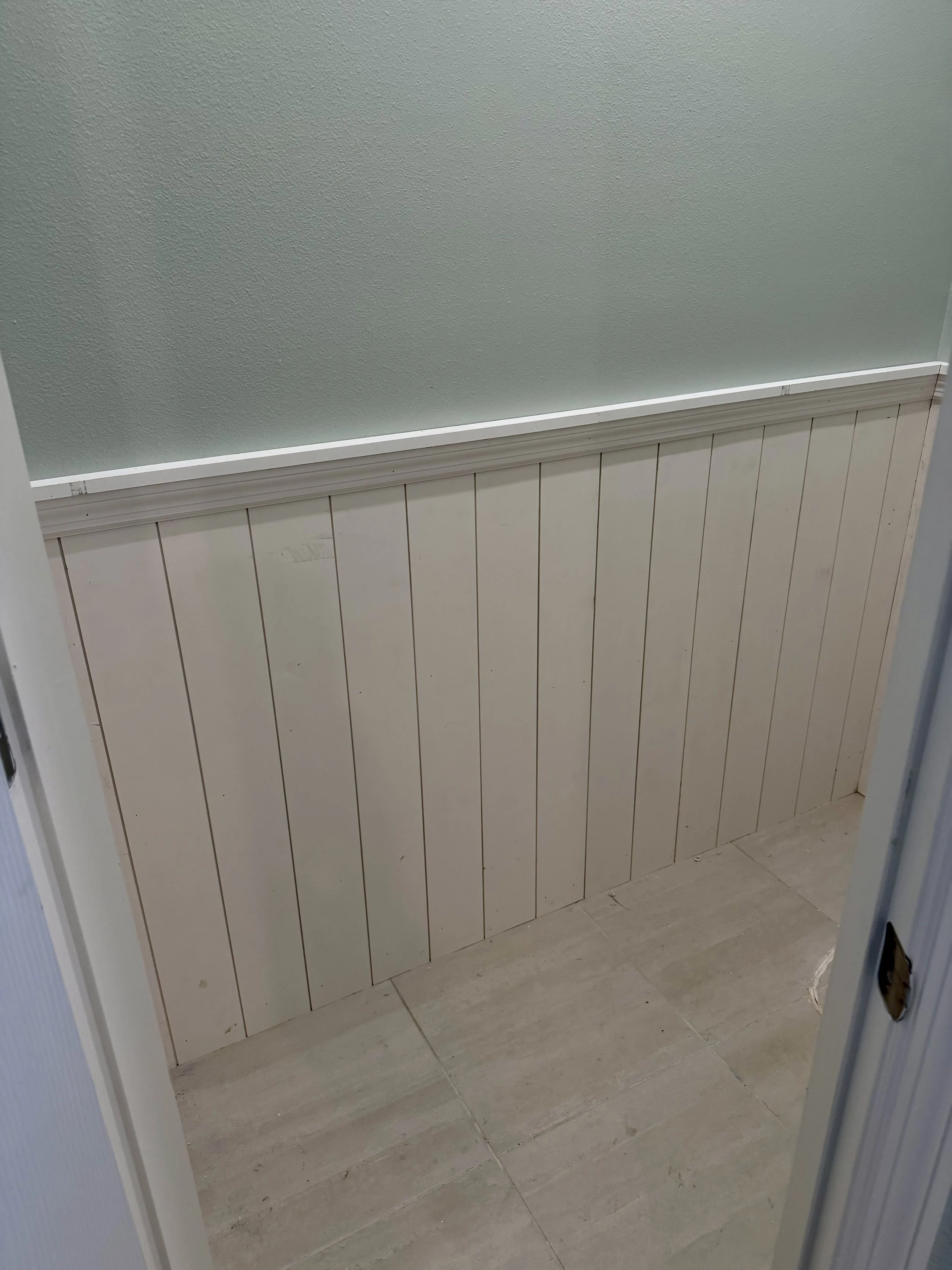 Tongue and groove wainscoting