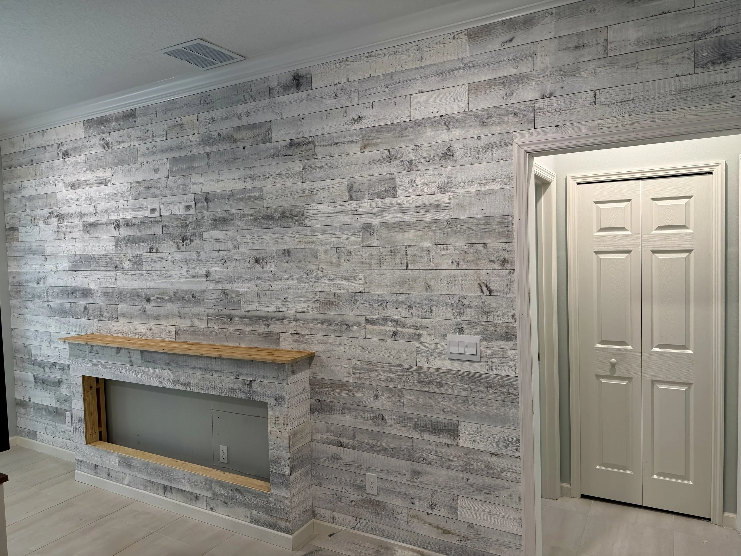 shiplap feature wall