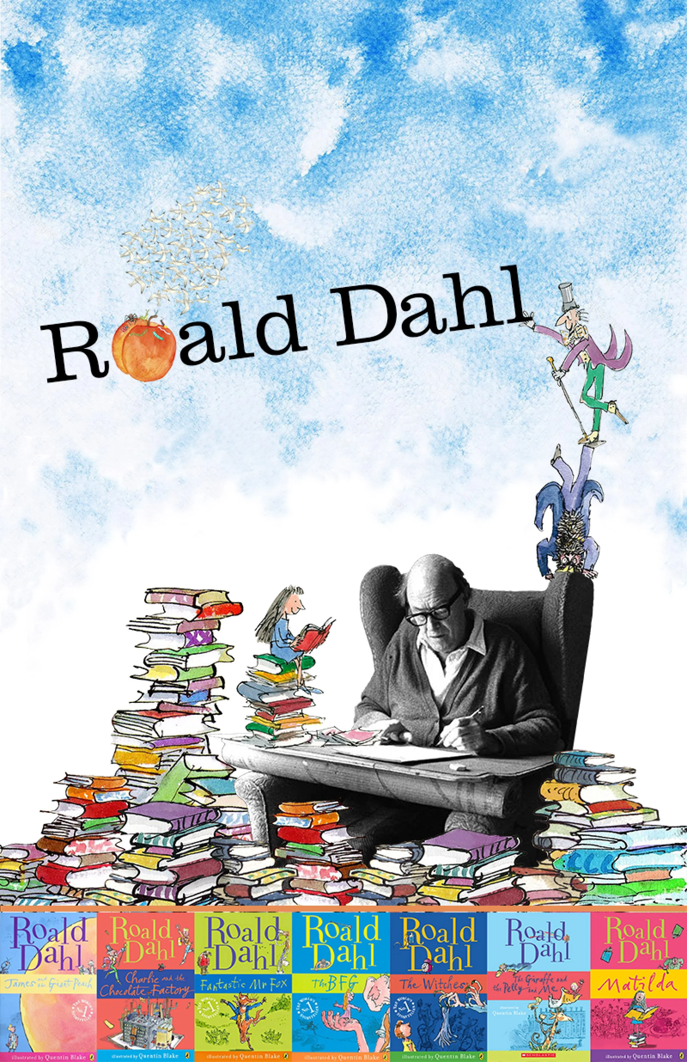 Roald Dahl Photoshop Collage - A collection of images and texture the fantastical imagination of author Roald Dahl. Designed in Adobe Photoshop, March 2018.