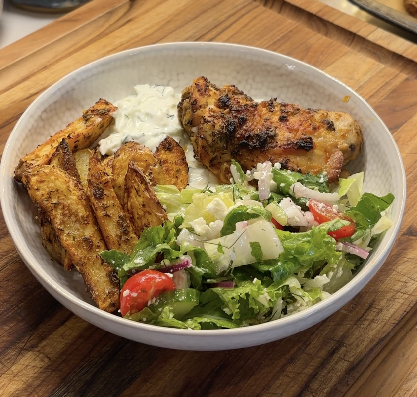 Greek Roasted Chicken & Fries