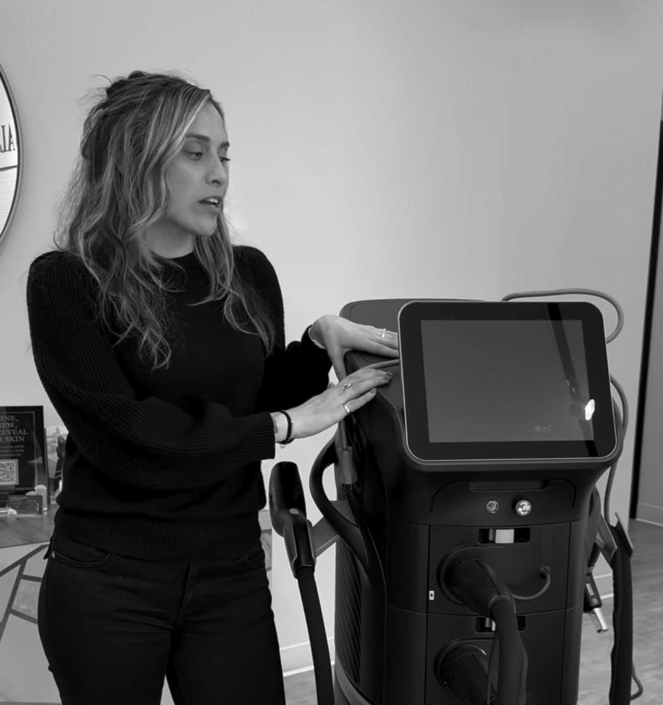 Our Nurse Talia showing Advanced IPL treatment with Lumenis Stellar M22 XPL for brighter, clearer skin