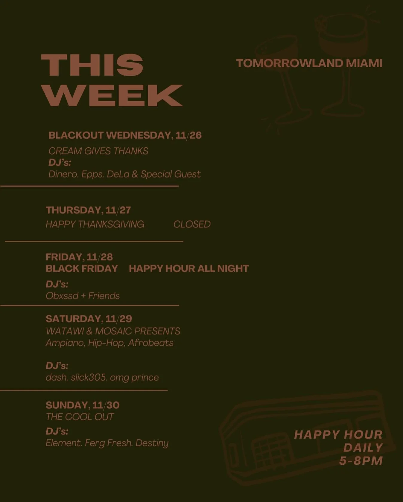 This week we&rsquo;re grateful for you, nice weather and cocktails that hit every time 🍸