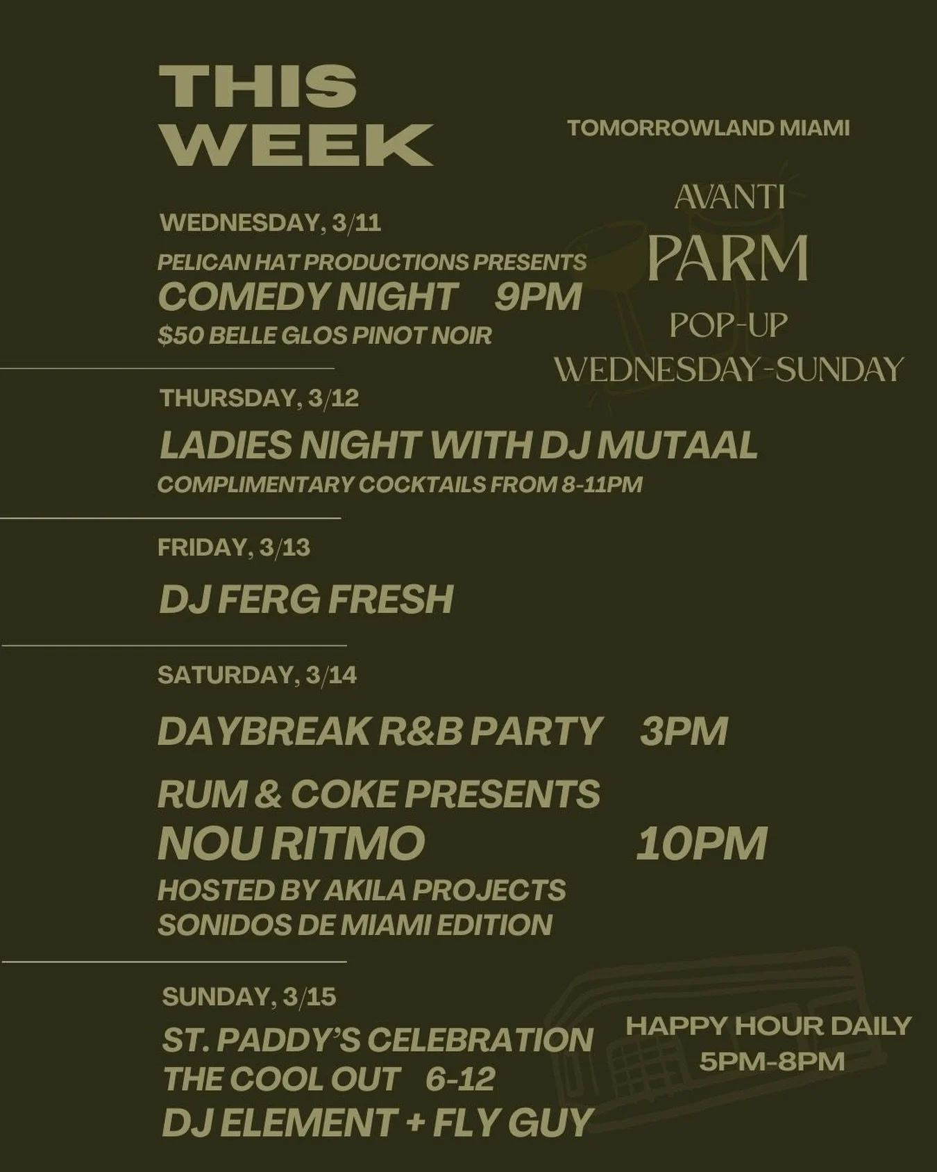 A week full of talent &amp; vibes 🌴🎵🍀