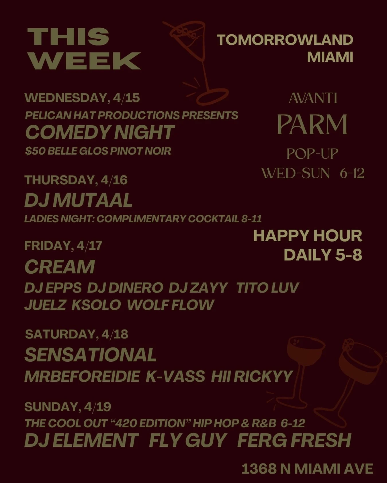 Happy Hour Daily 5-8
See you at the bar!