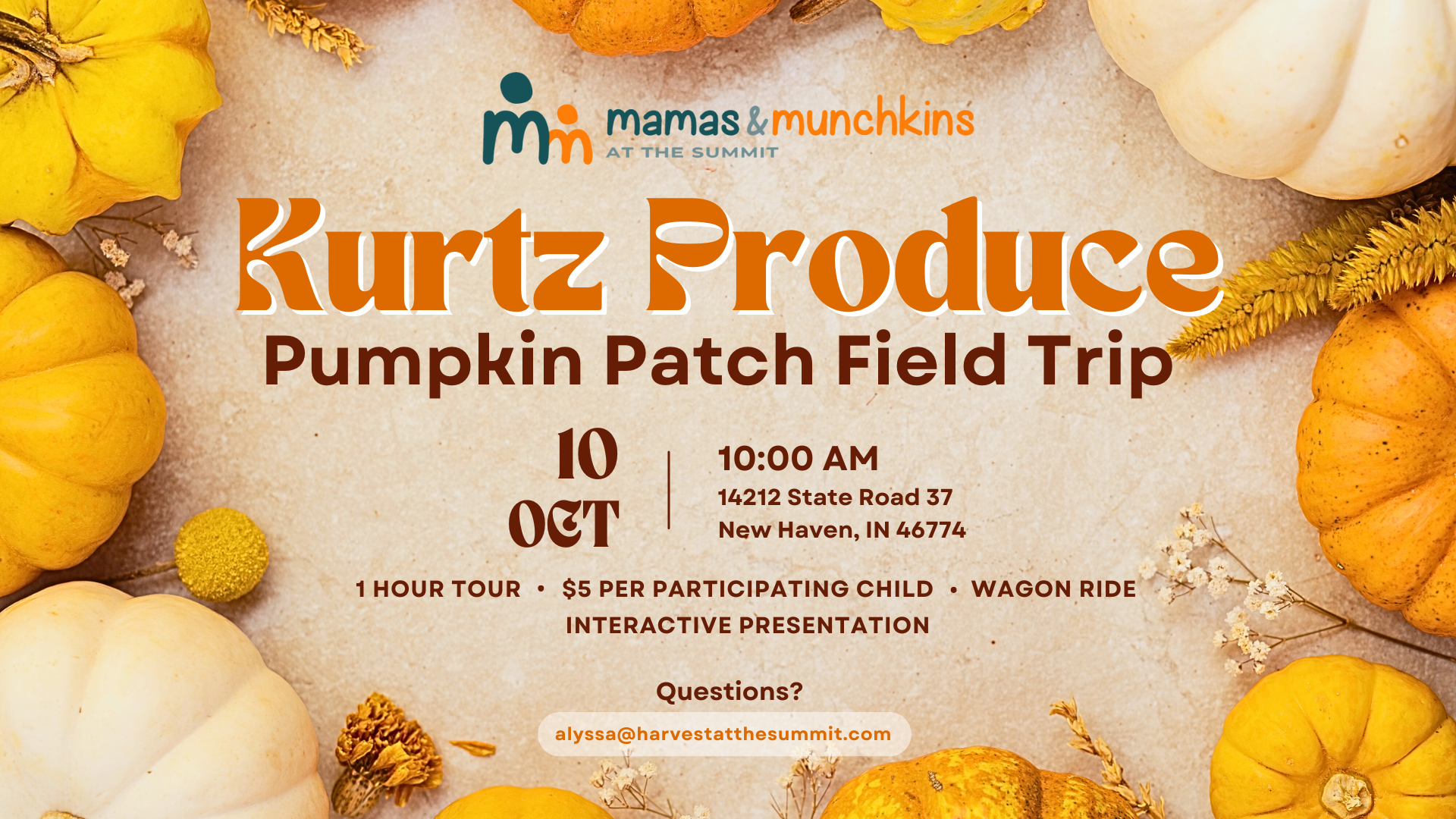 Mamas & Munchkins | Pumpkin Patch Field Trip at Kurtz Produce