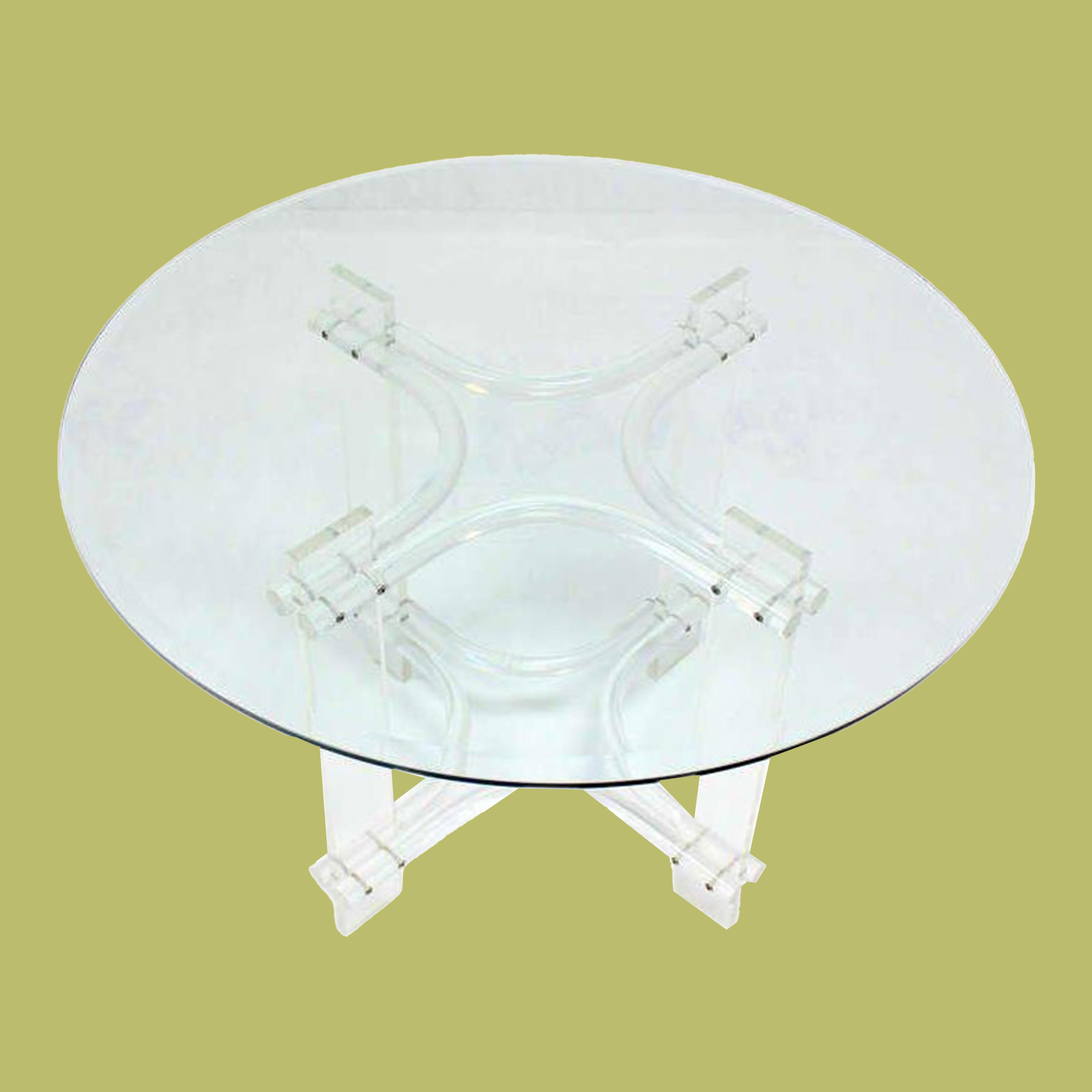 Mid-Century Modern Lucite Base and Glass-Top Occasional Table | $750