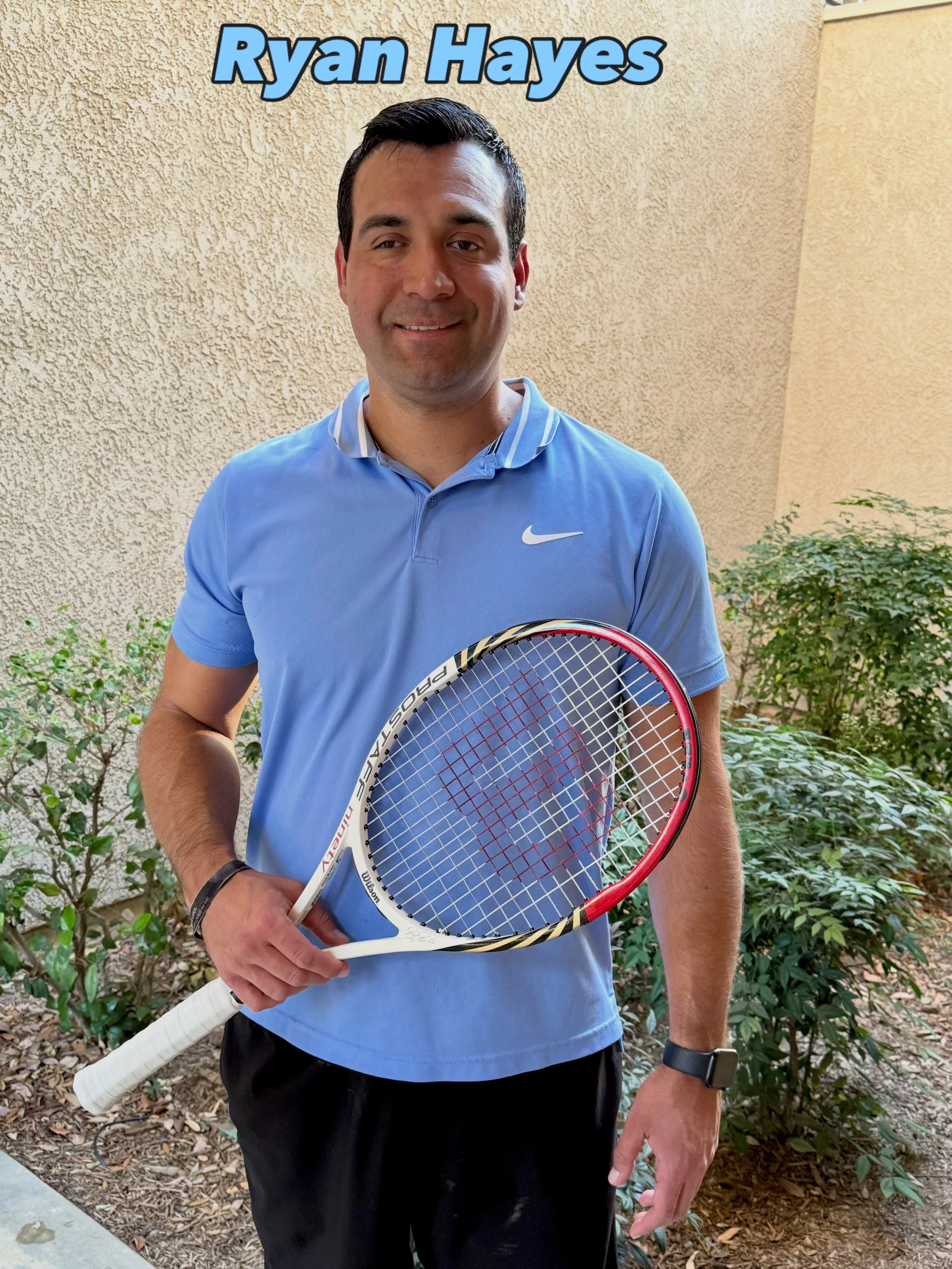 Introducing our coach over at Stevenson Ranch: Ryan Hayes! Ryan started playing tennis around 6 or 7 years old and went on to play doubles and number 2 singles for Hart High School. Ryan was trained by former ATP pro Adam Davidson and wants to take w