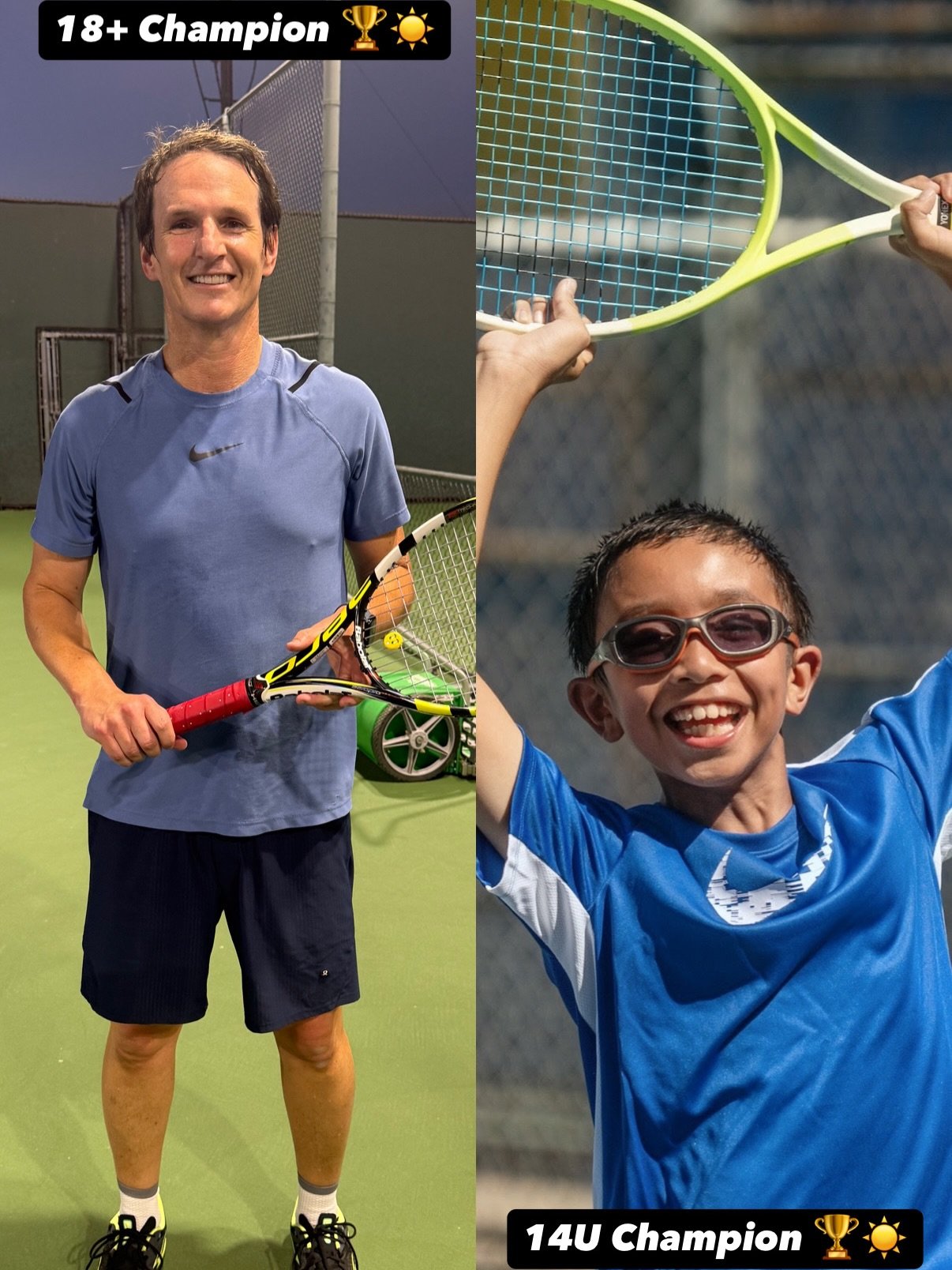 Congratulations to our two summer tournament men&rsquo;s division champions: Ben Hurvitz (18+) and Rhodri Sison (14U)!