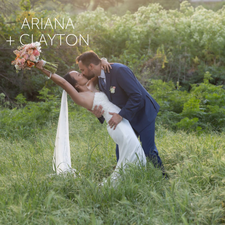 Newlywed portraits in the green spring meadow at Tar Creek Ranch