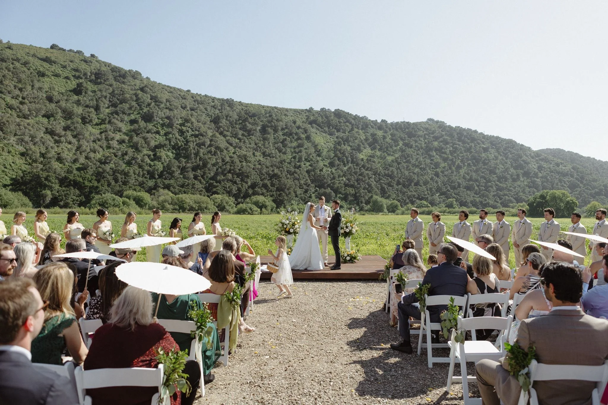 Elegant spring Meadow wedding ceremony in the Huasna Valley