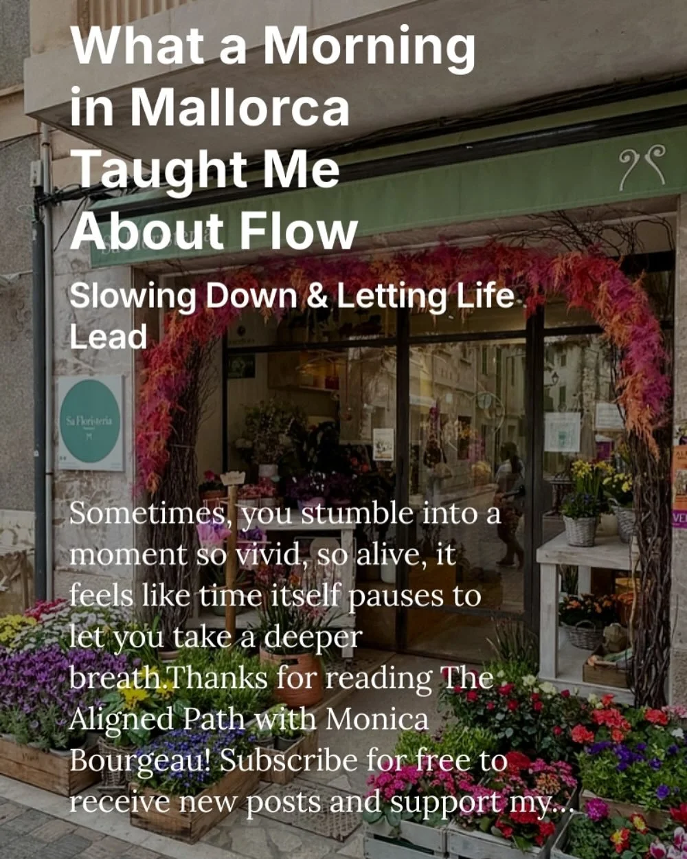 What a Morning in Mallorca Taught Me About Flow

Sometimes, you stumble into a moment so vivid, so alive, it feels like time itself pauses to let you take a deeper breath. 

That was Santany&iacute; for me.

Nestled in the southeast corner of Mallorc