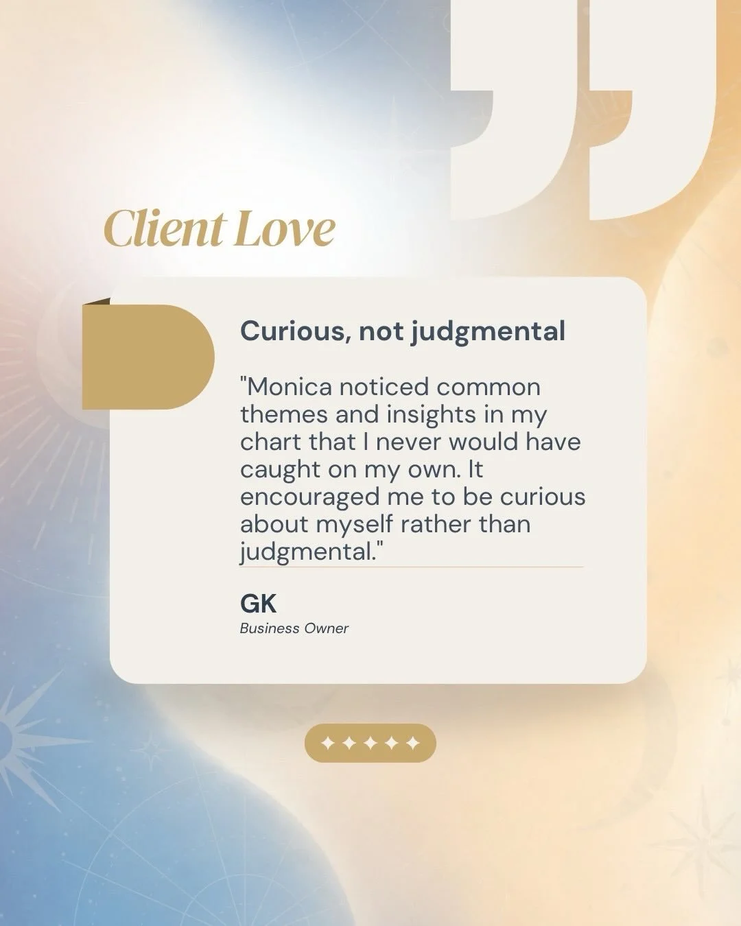Every chart tells a story, and there&rsquo;s something special about watching someone see their own for the first time. I had a wonderful session recently with a female business owner, GK. What came up allowed her to let go of a few things that were 