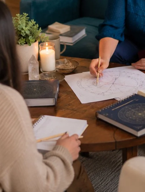Workshops and Classes, Astrology with Monica. Reading natal chart. Go deeper with astrology as a practical framework for understanding life cycles, patterns, and changes unfolding in your life.