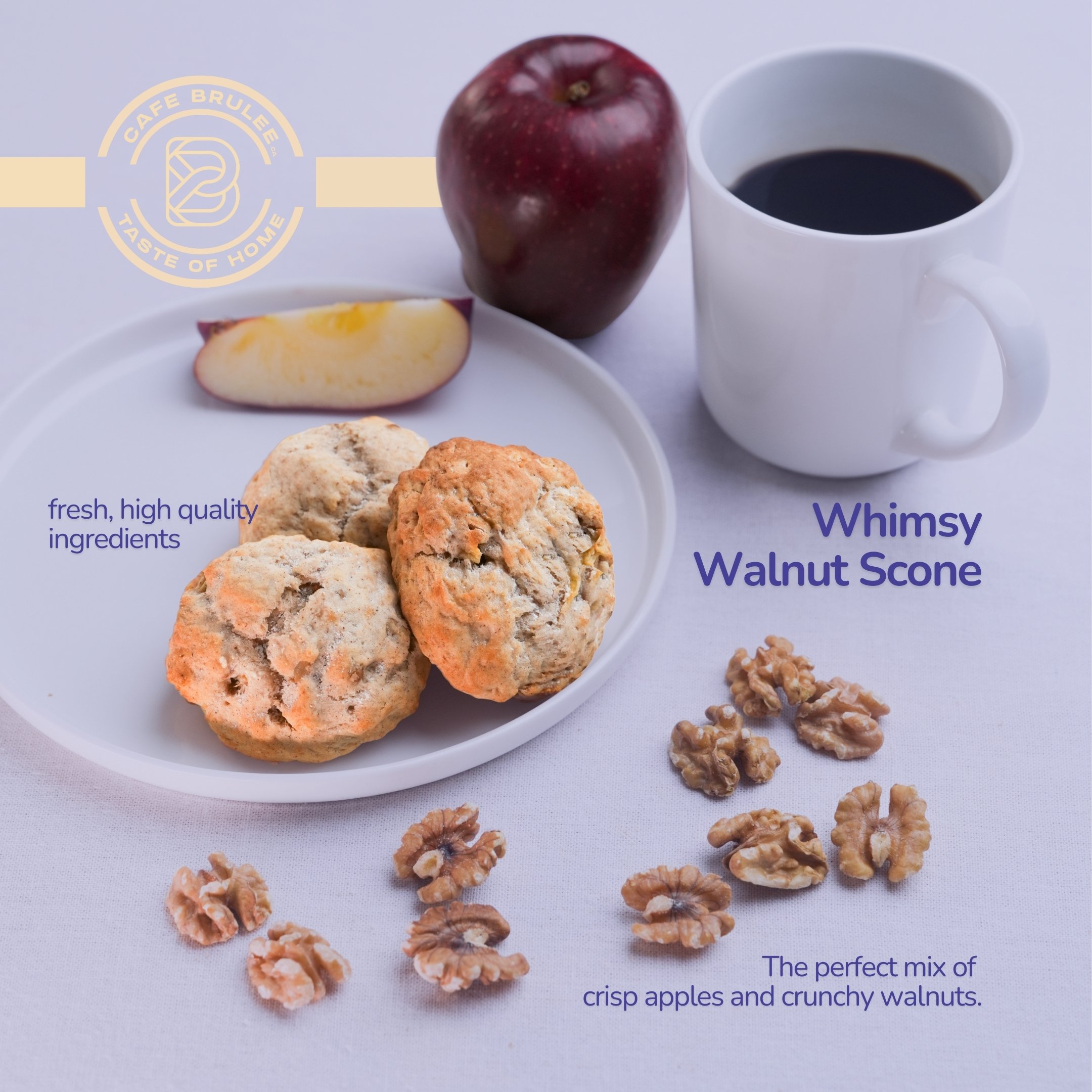 apple and walnut scones for breakfast and afternoon sweet and salty great for diet and meal prep
