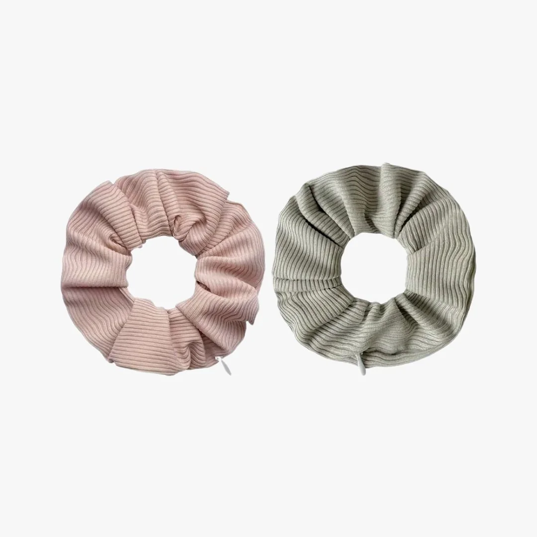 Zip Scrunchie | Hairband | Secret Zip | Pink & Grey