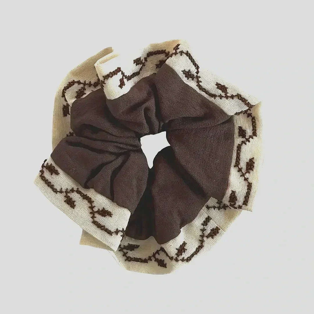 Brown | Amira Tatreez Scrunchie