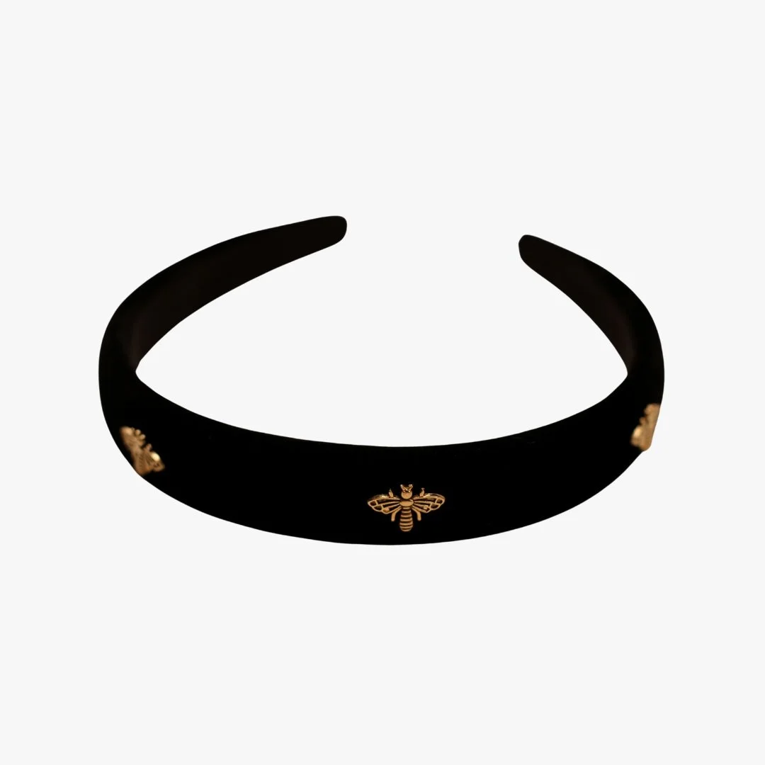 Gold Bee Hairband | Black