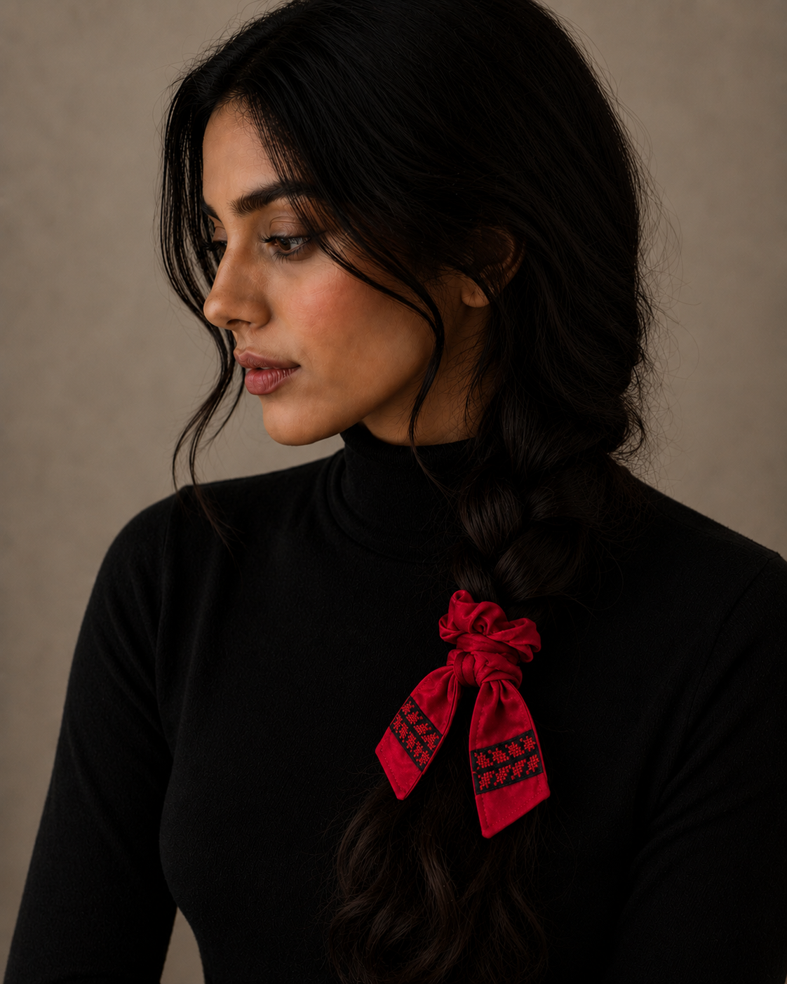 Darzah Red bow Tatreez Hairband Palestine Ya Soko.png